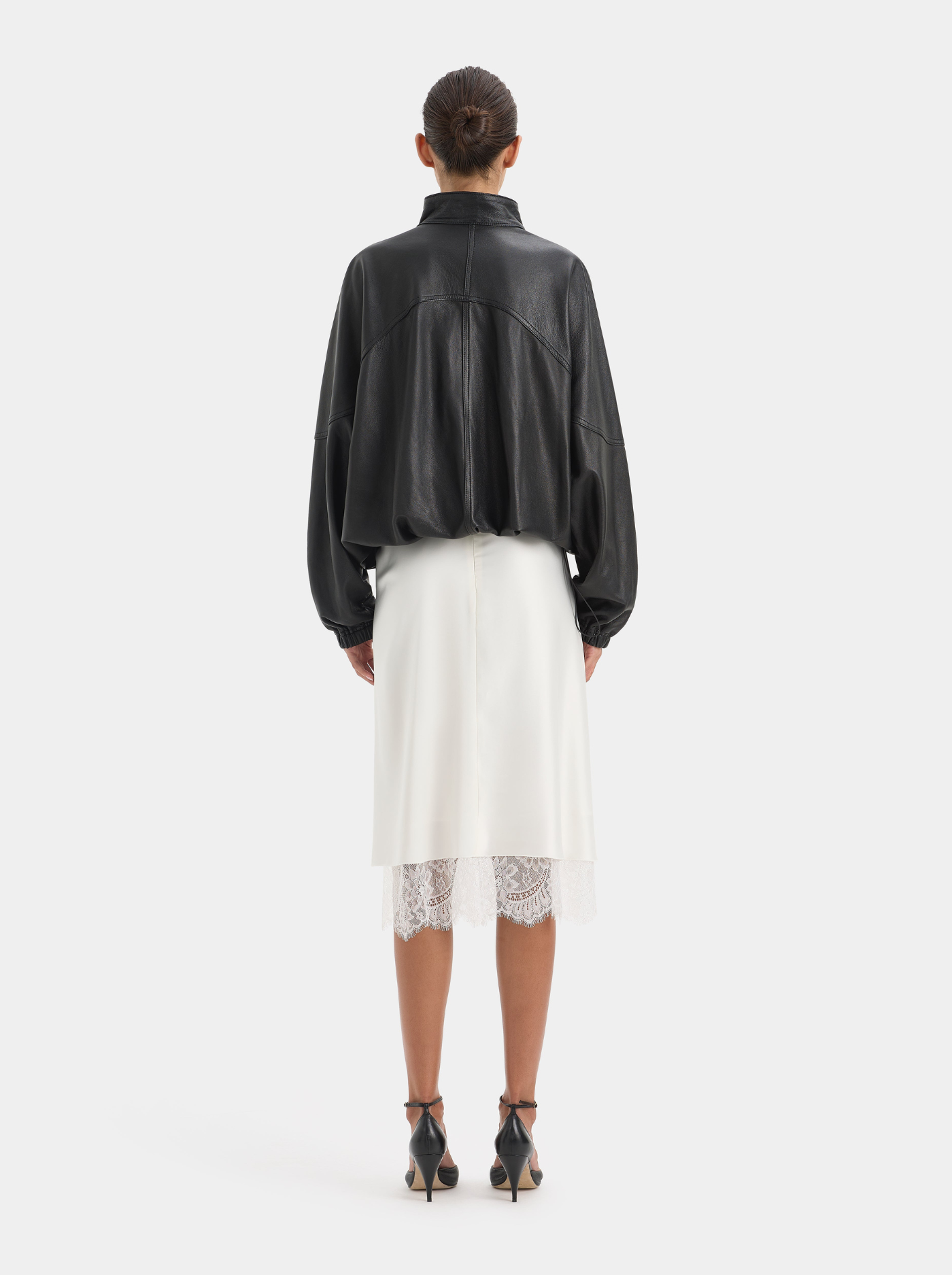 Cazadora Bomber Oversize Mujer Cuello Alto