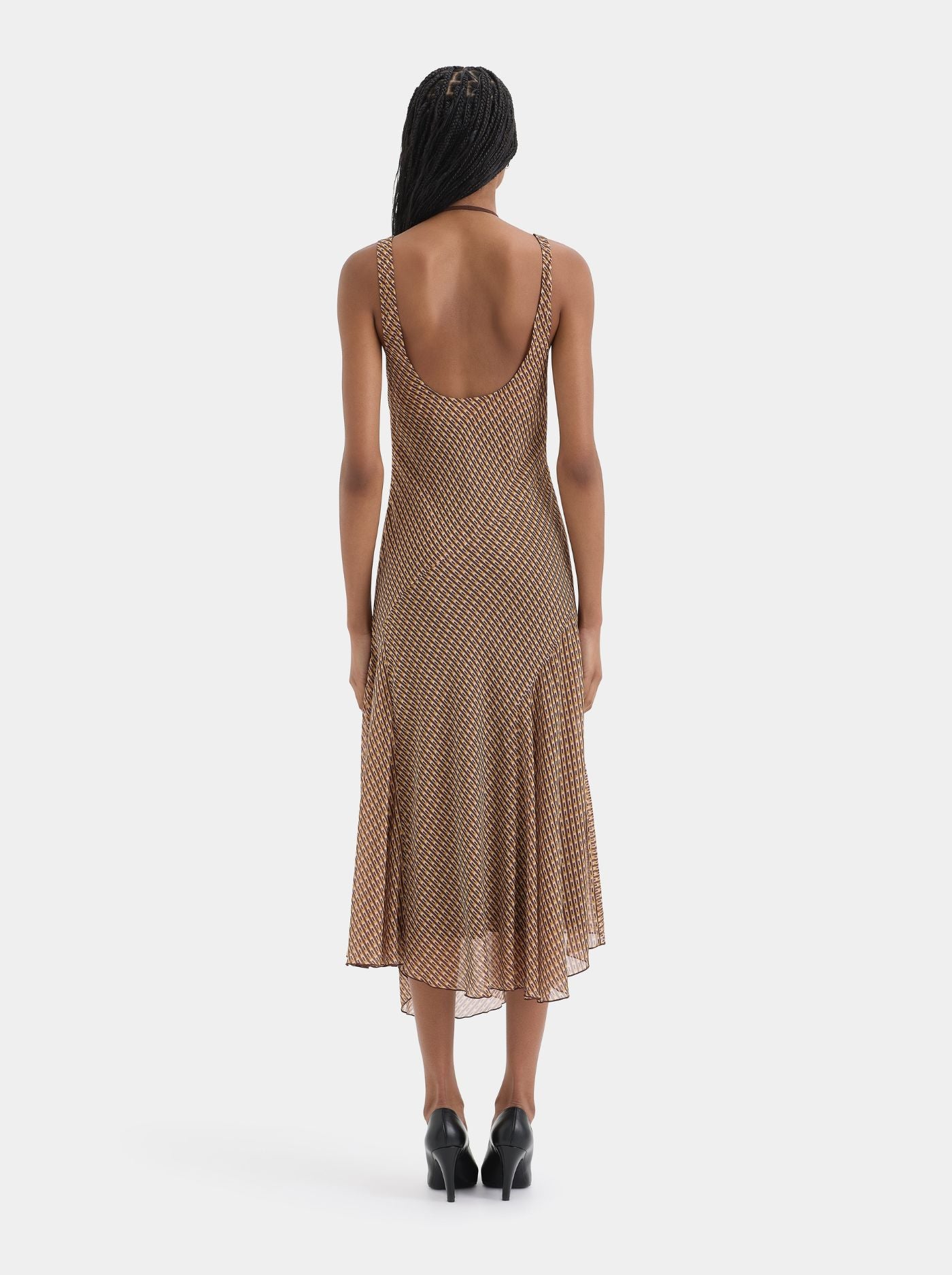Vestido Midi de Capas Mujer Bajo Asimétrico