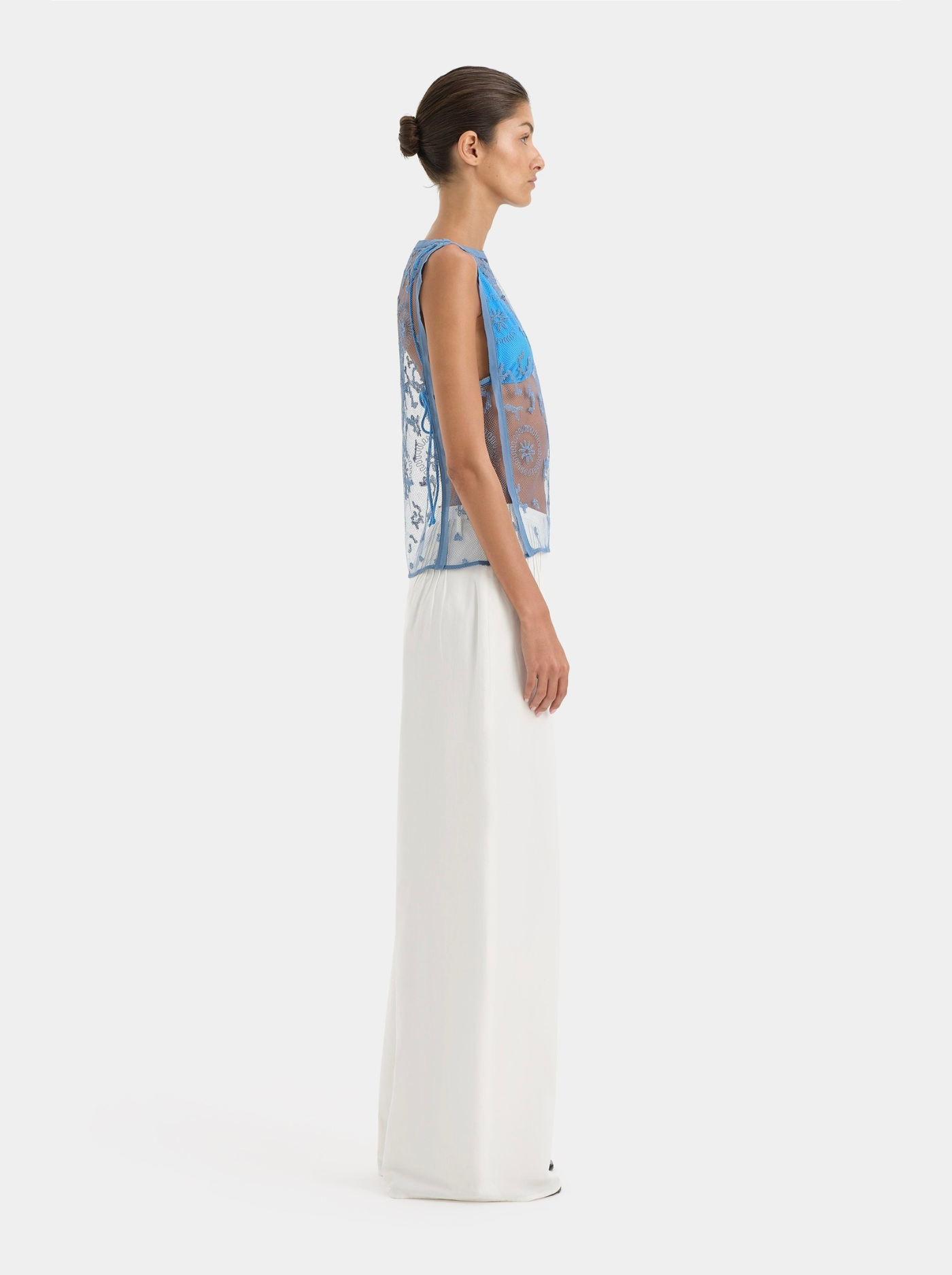 Pantalón Vintage de Lorzas Mujer Cintura Estrecha