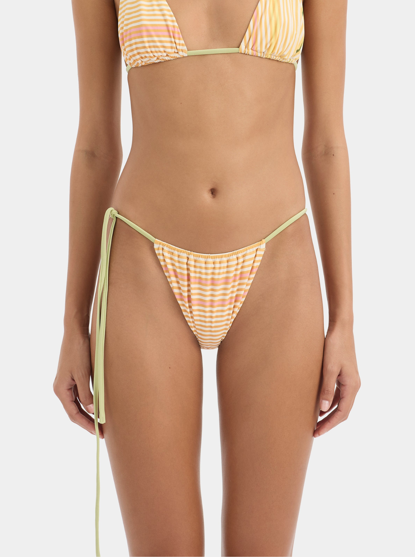 Braguita de Bikini Tiro Bajo Mujer Estampado de Rayas
