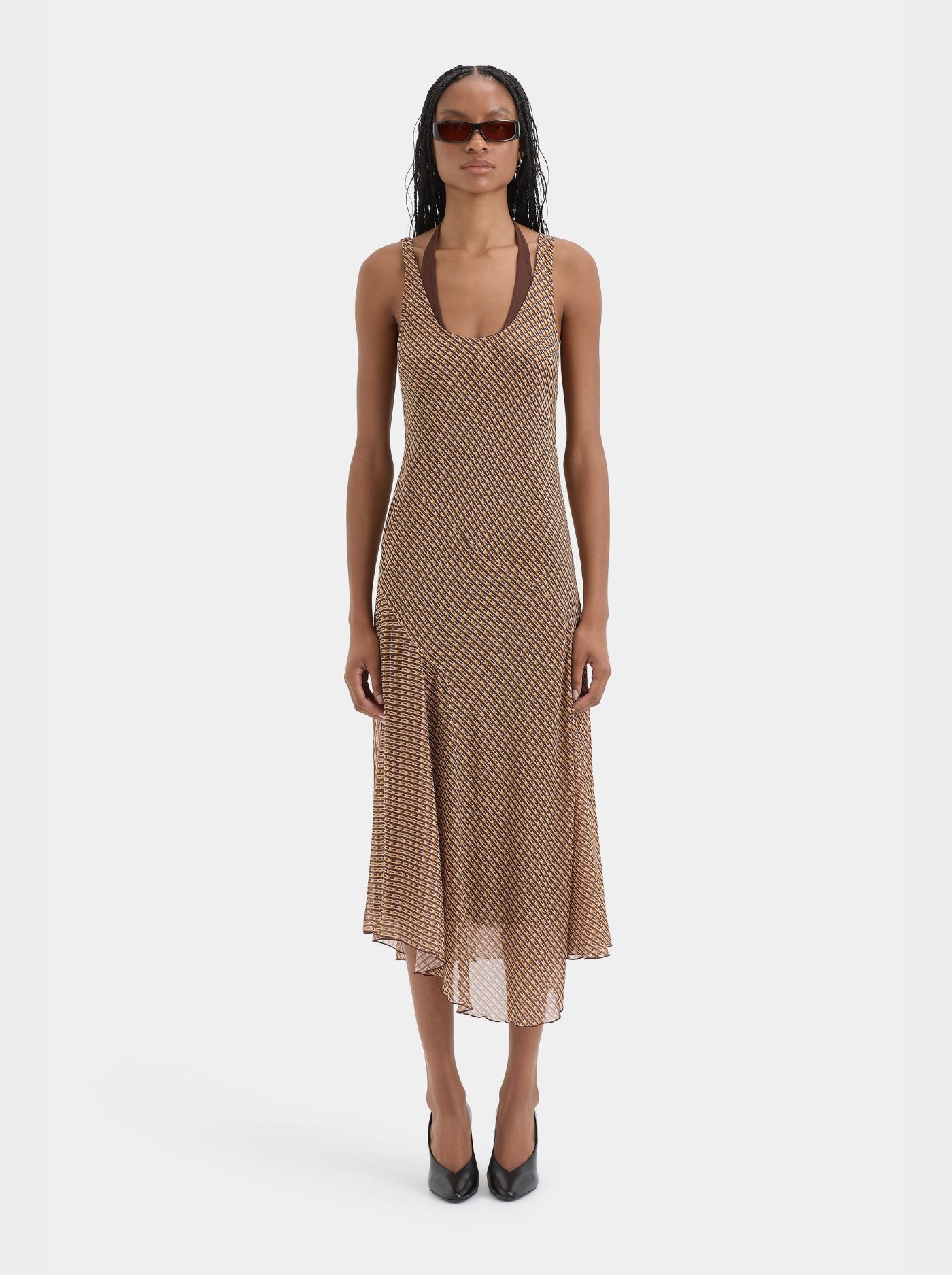 Vestido Midi de Capas Mujer Bajo Asimétrico