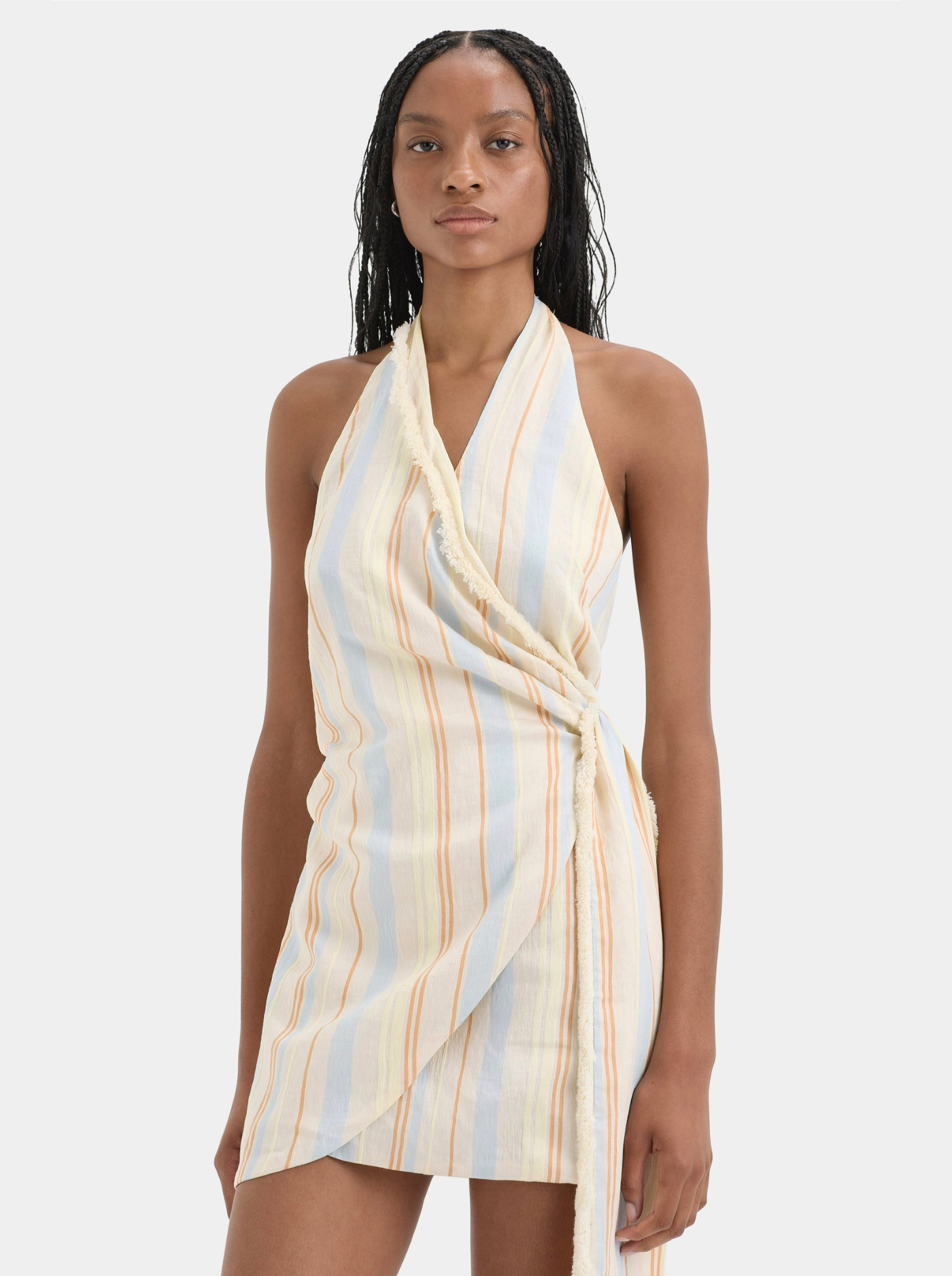 Vestido Mini Cruzado Mujer Escote Halter