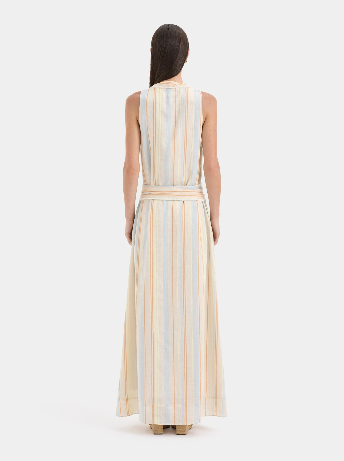Vestido Largo Versátil Mujer Lino-Viscosa Teñido a Mano