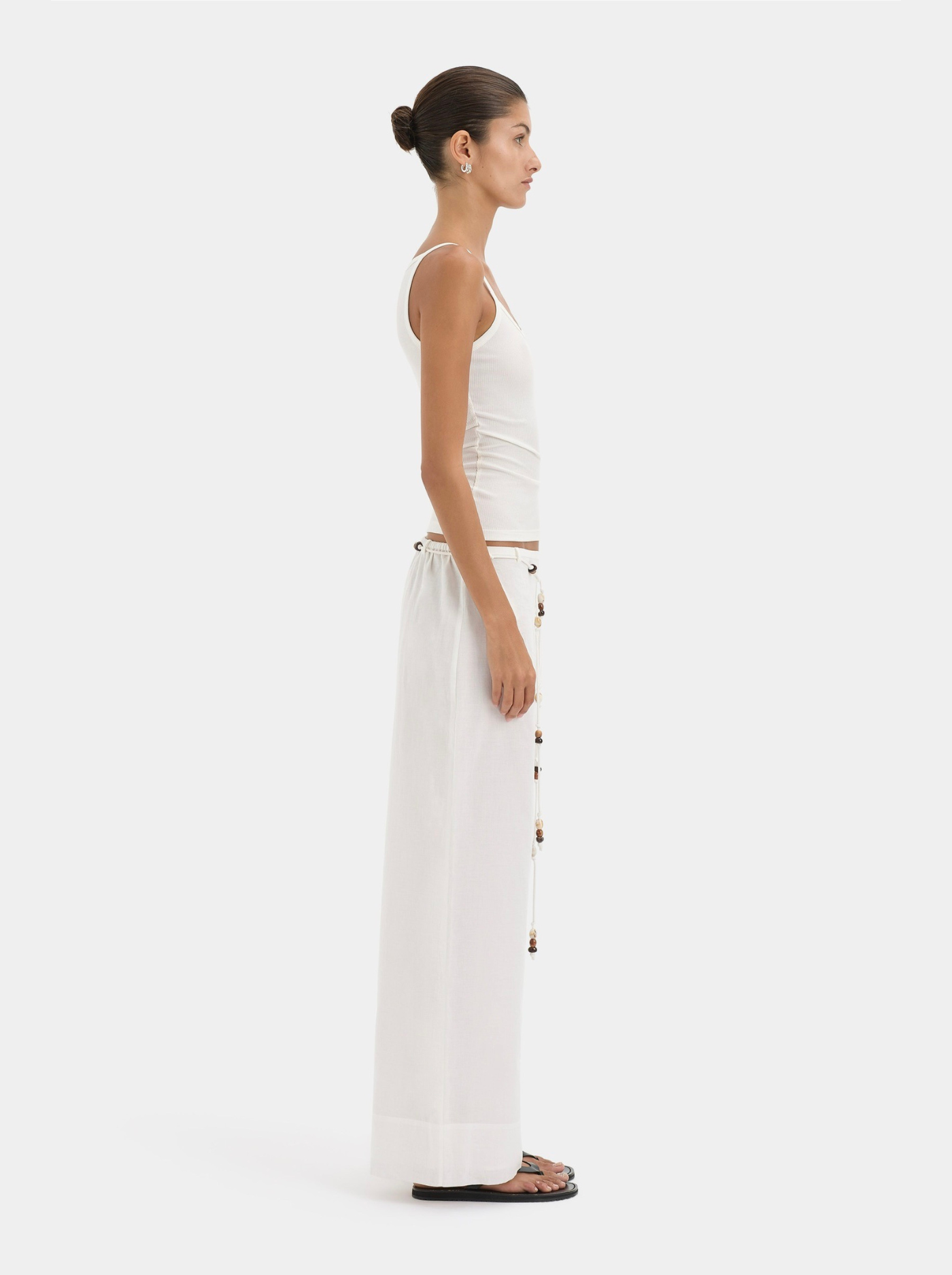 Pantalón Ancho Semitransparente Mujer Algodón Voile