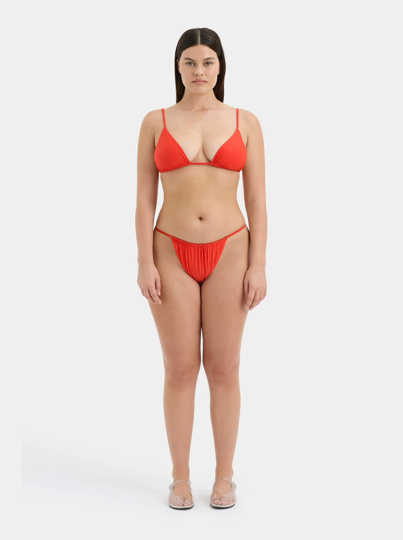 Top de Bikini Triangular Naranja Mujer Autocierre