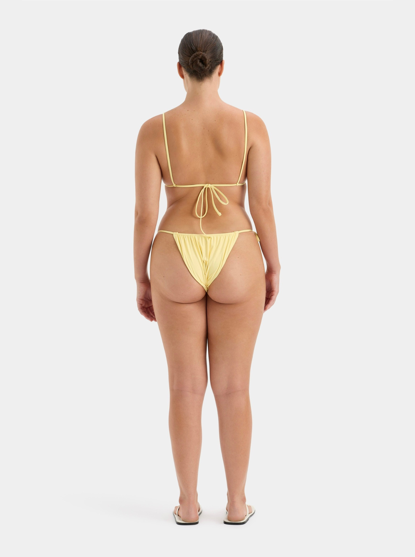 Top de Bikini Triangular Brillante Mujer Autocintas Laterales