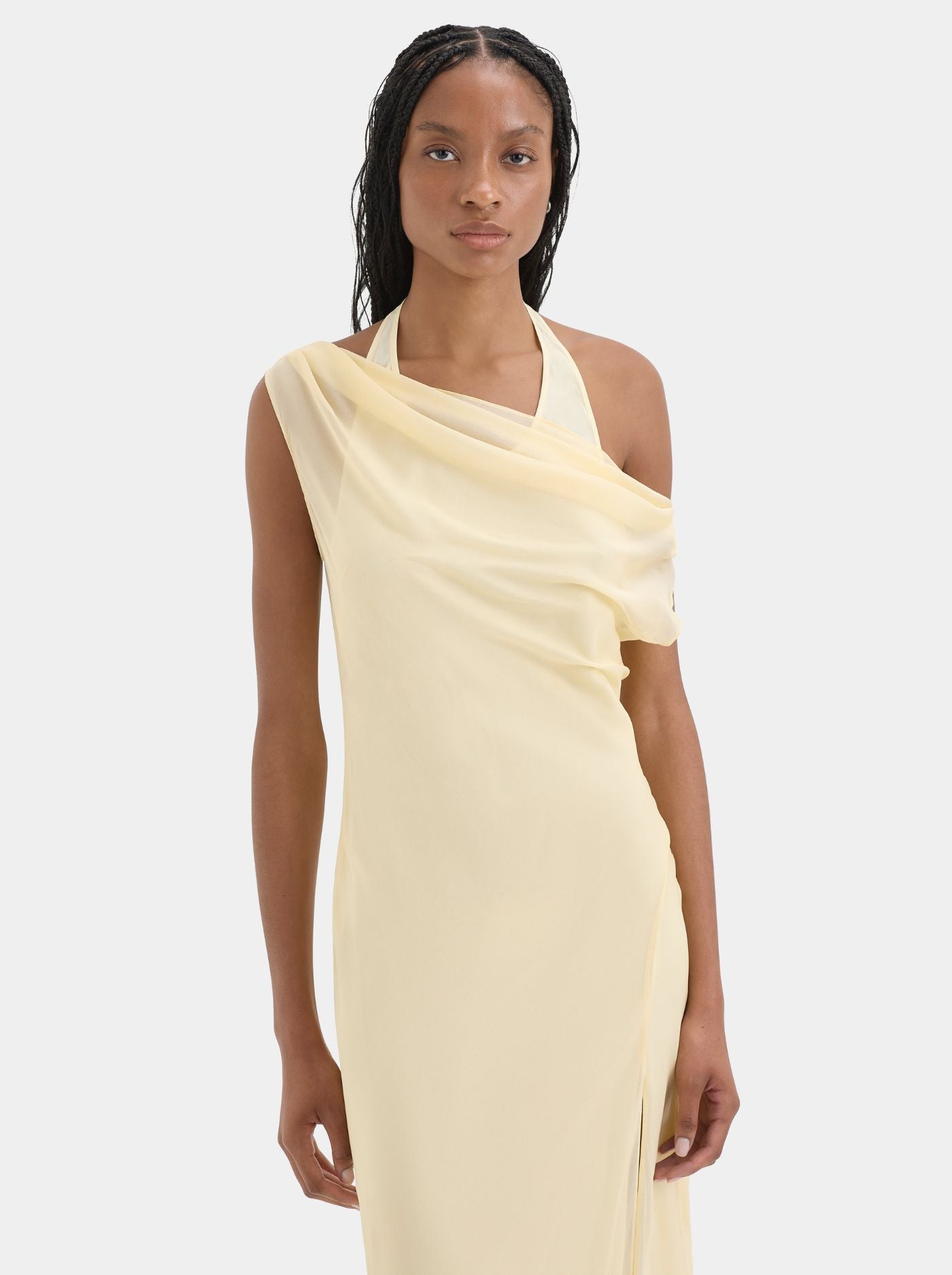 Vestido Largo Off-Shoulder Mujer Abertura Lateral
